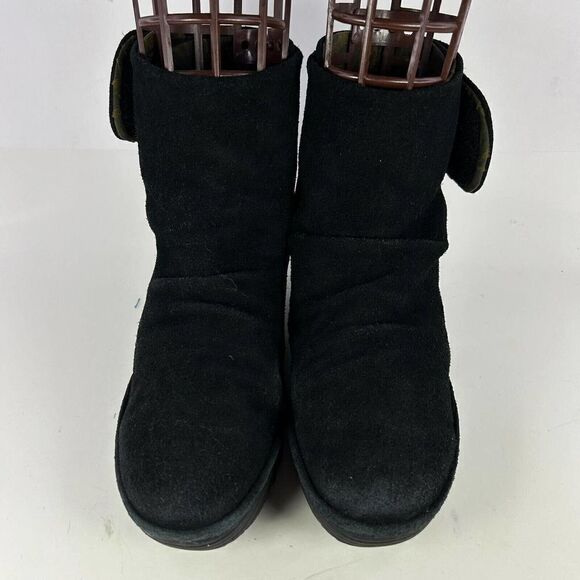 FLY London Yegifly Yegi689fly Black Suede Boot US 9 Wedge Heel Ankle Booties - Picture 4 of 10